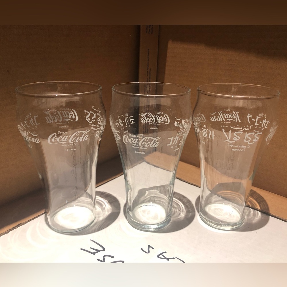 Coca Cola Clear Glass Multi-languages Set